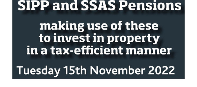 15 Nov Seminar Invitation:  "SIPP and SSAS Pensions"