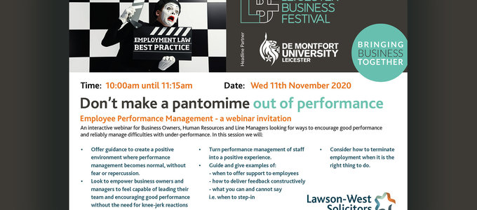 Join the 11 November webinar on Performance Management!