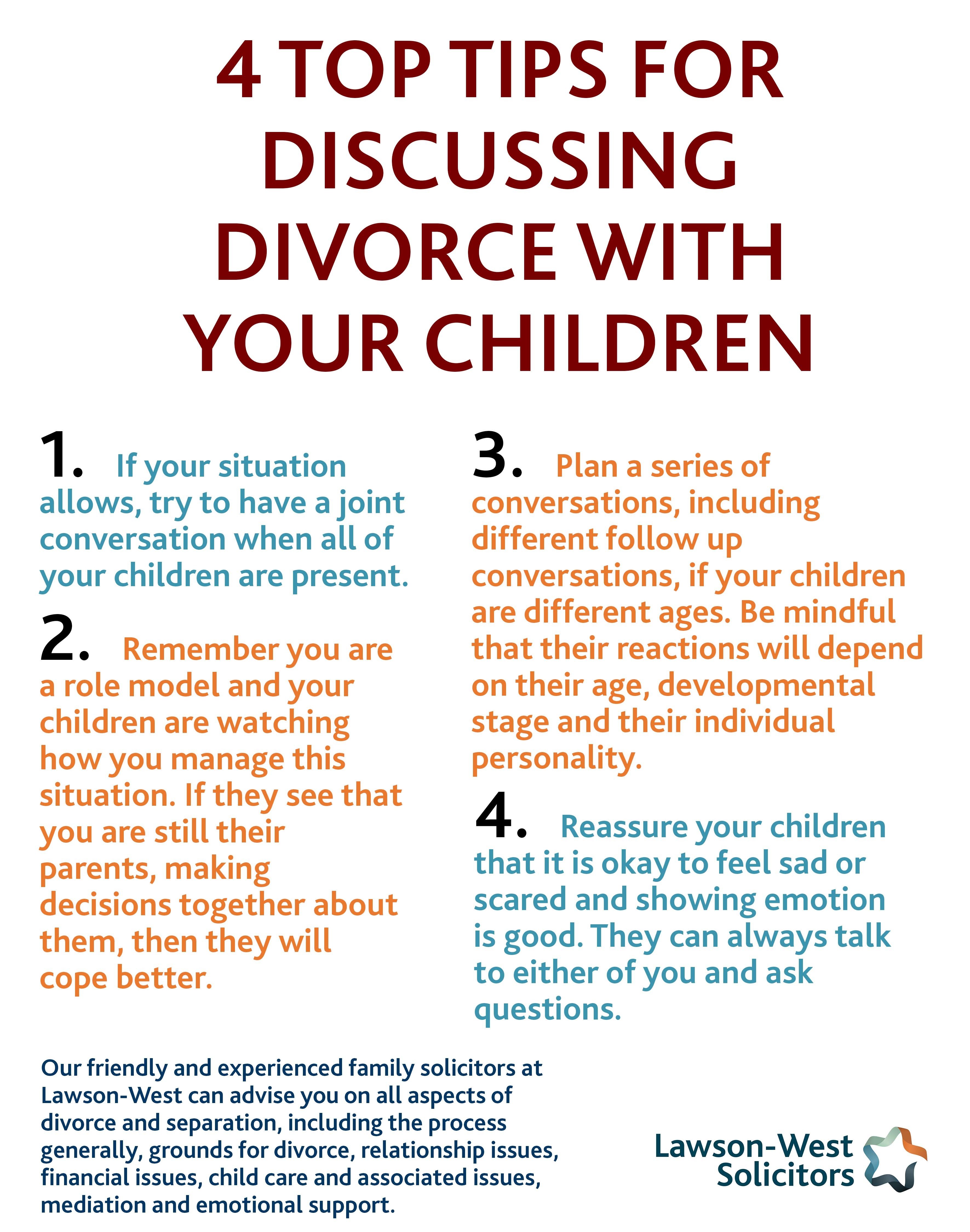 Divorce and children 4 steps