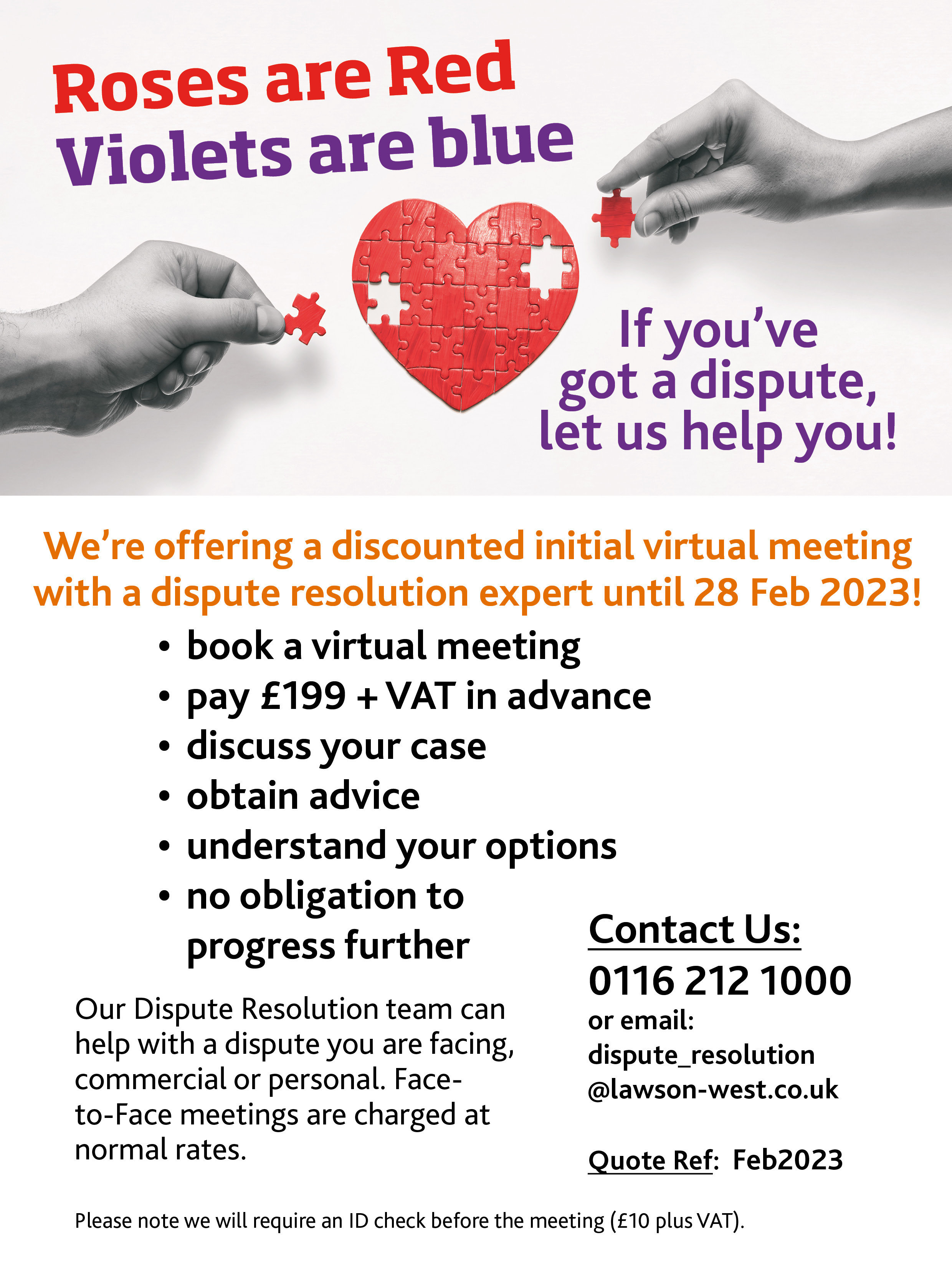 DR February 2023 Valentines campaign Leicestershire