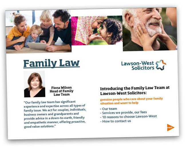 Family law divorce child law brochure Leicestershire, Warwickshire, Northamptonshire, solicitors
