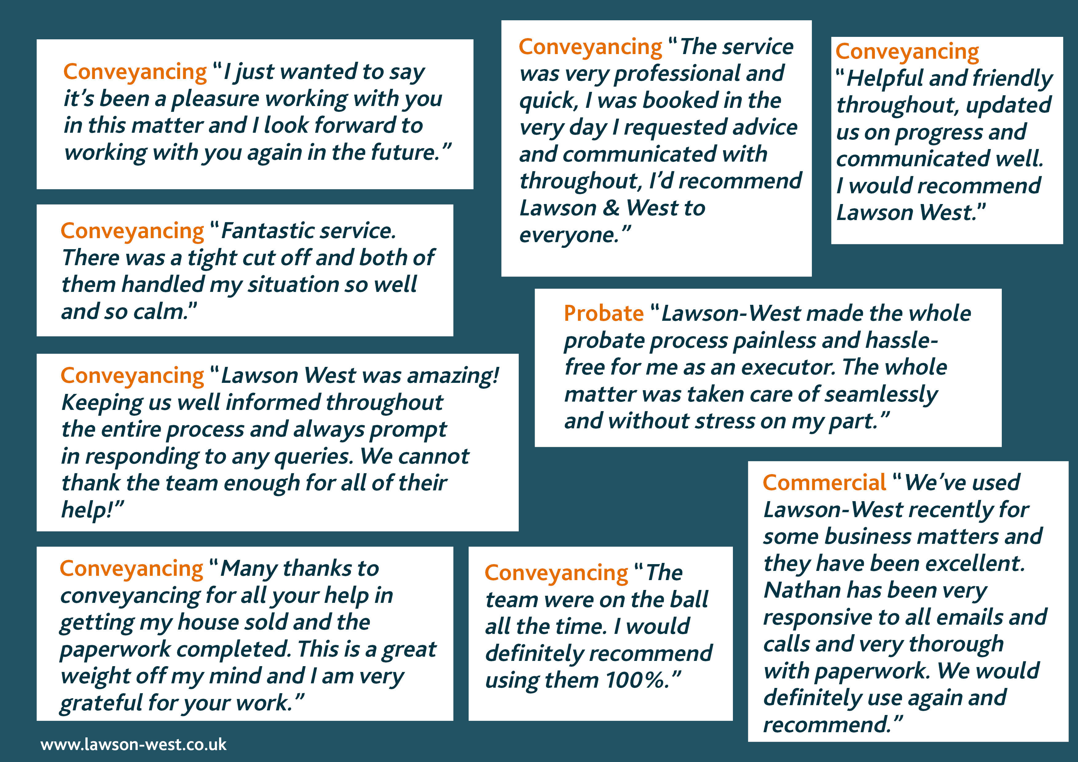 client comments for Conveyancing